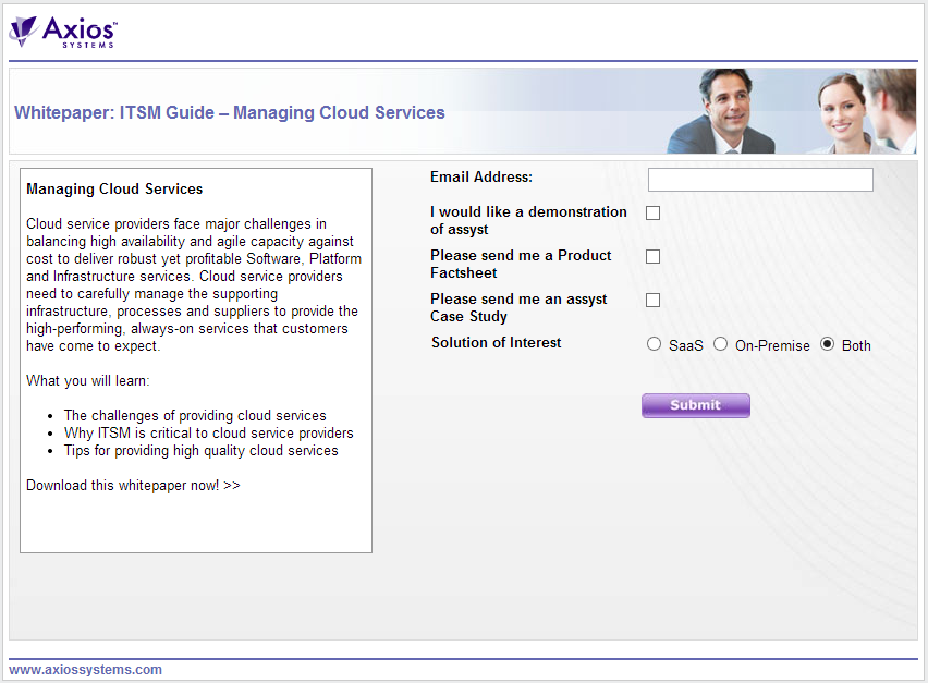 Eloqua lead nurture landing page sales-stage questions.